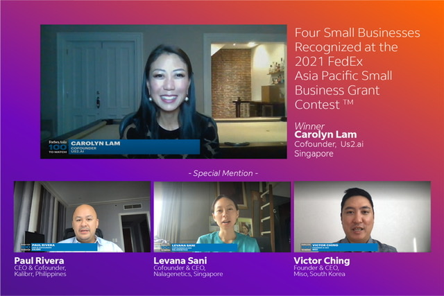 Four Small Businesses Recognized at the 2021 FedEx Asia Pacific Small Business Grant Contest TM