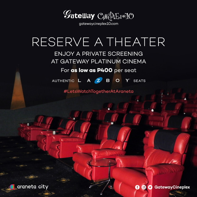 Experience a luxurious private screening at Gateway Platinum Cinema