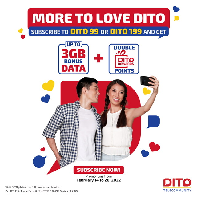 DITO offers bonus and 2x rewards points this Valentine’s season