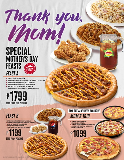 Get a free Spaghetti Bolognese platter when you order Pizza Hut in advance for Mother’s Day