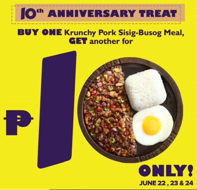 10 Pesos Sisig! Happy 10th Year of #SisigBusog, King Sisig