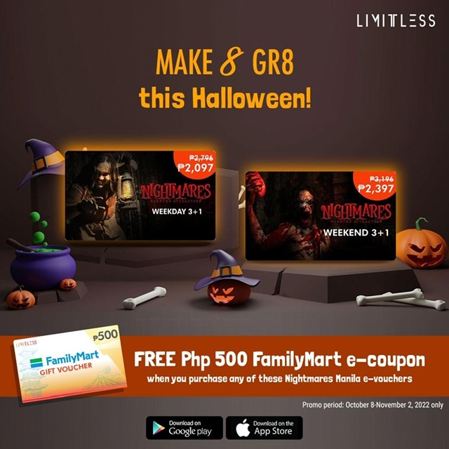 Nightmares Manila e-vouchers now come with a free Php 500 FamilyMart e-coupon