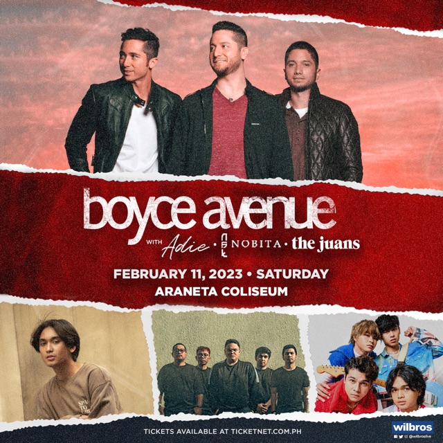 BOYCE AVENUE WITH ADIE, NOBITA AND THE JUANS LIVE IN CONCERT FOR VALENTINE’S WEEK 2023
