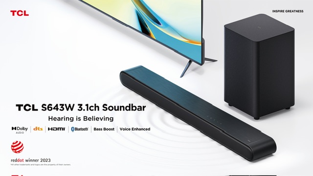 TCL Wins 2023 Red Dot Award for the TCL S643W Soundbar