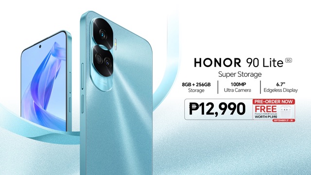 HONOR 90 Lite 5G with Super Storage, 100MP Ultra Camera is now available for Pre-order at Php 12,990 Only! 