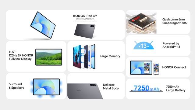 HONOR Raises the Bar for All-rounder Tablet with the New HONOR Pad X9 for only Php 11,990 
