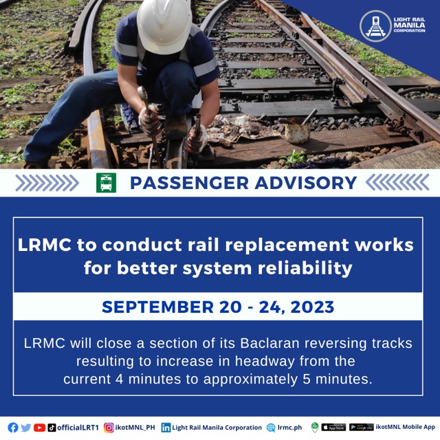 LRMC to conduct rail replacement works for better system reliability