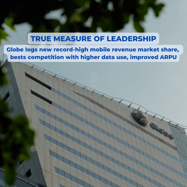 Globe logs new record-high mobile revenue market share, bests competition with higher data use, improved ARPU