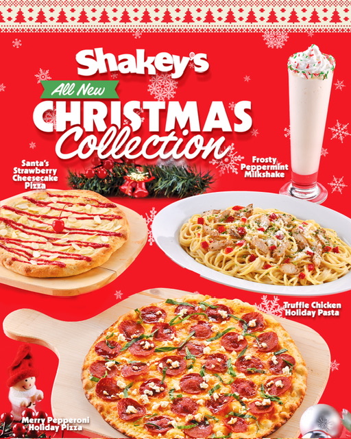 It’s beginning to taste a lot like Christmas with Shakey’s all-new Christmas Collection!