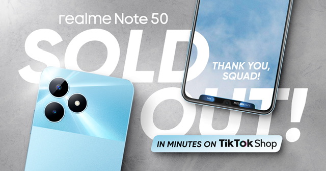 realme Note 50 SOLD OUT: Fastest-selling Smartphone on TikTok Shop