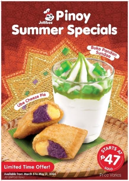 Jollibee makes summer extra saya with new Pinoy Summer Specials