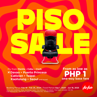 AirAsia Philippines Launches 1st P1SO Sale for 2024 with over 300,000 seats available