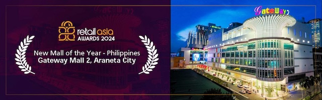 Araneta City’s Gateway Mall 2 wins New Mall of the Year - Philippines at Retail Asia Awards 2024