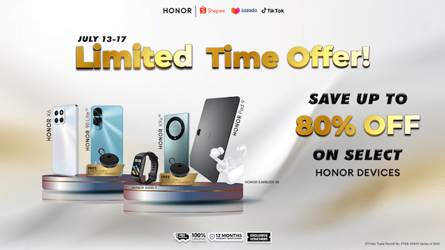 HONOR PayDay Sale: Get up to 80% off and 0% Installment Interest via Shopee and Lazada