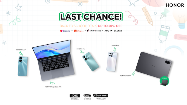 Last call for students! Get up to 50% off on select HONOR devices for your Back-to-School gadgets