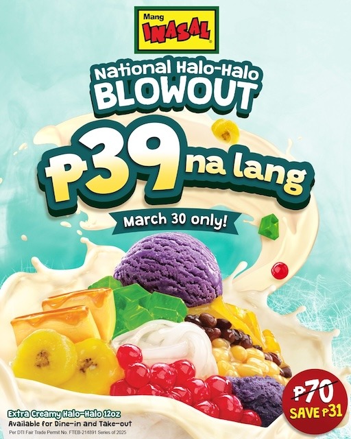 Mang Inasal declares March 30 as ‘National Halo-Halo Blowout’ Day