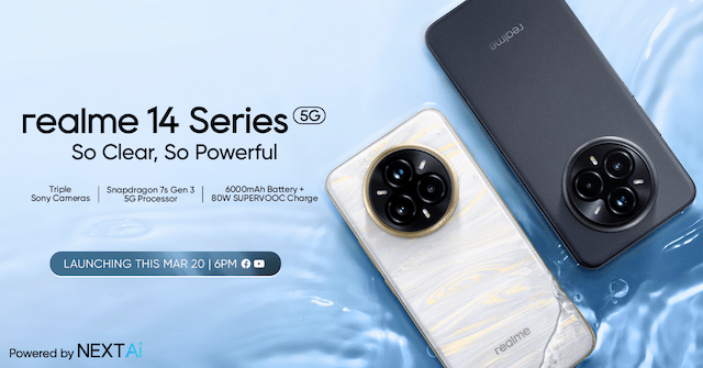 The realme 14 Series 5G is launching on March 20, bringing superior processor and all-day power for the Squad