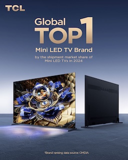 TCL Achieves Triple Top 1 Rankings in Global TV Shipments Across Key Categories