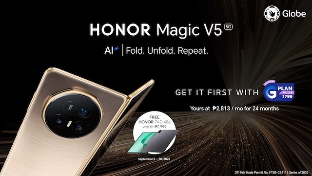 HONOR Magic V5 is Now Official with Globe via All-New GPlan PLUS 1799