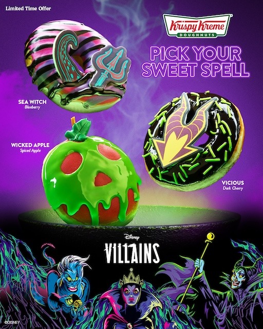 Krispy Kreme Conjures Wickedly Delicious Disney Villains-Inspired Doughnuts this Halloween