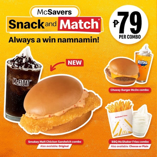 Celebrate everyday wins with McSavers Snack & Match at only P59!