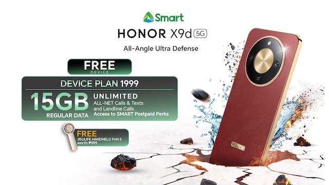 Get the HONOR X9d 5G with Zero Cash Out on Smart Postpaid Plan 1999