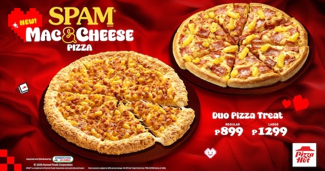 Make your Valentine’s date extra cheesy with thenew Spam Mac & Cheese Pizza from Pizza Hut