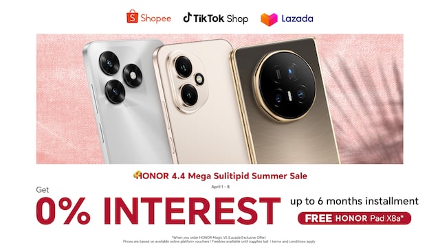 HONOR Kicks Off 4.4 Mega Sulitipid Summer Sale with 0% Interest Deals and FREE Tablet Giveaway 