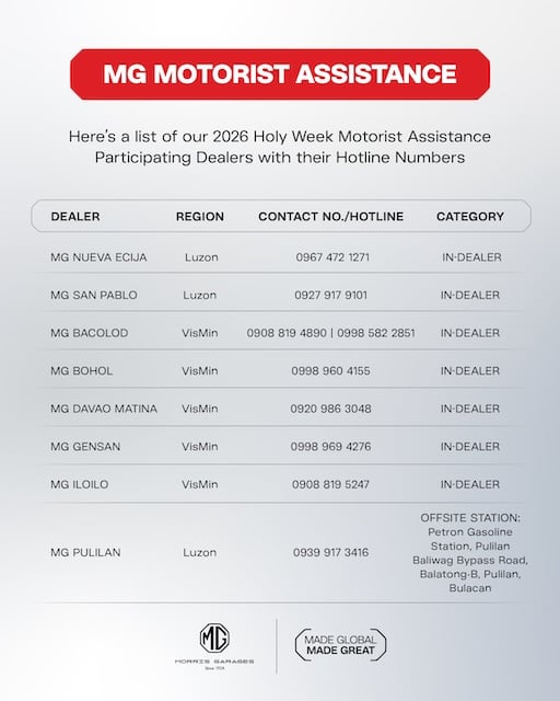 MG Philippines Launches 2026 Holy Week Motorist Assistance Program Ensuring Safe and Worry-Free Travel from April 2 to 5, 2026