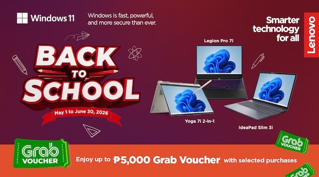 Lenovo Makes Back-to-School Shopping More Rewarding with Grab Vouchers up to ₱5,000