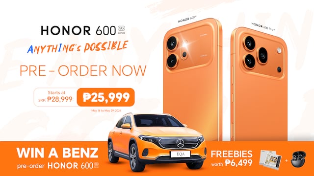 Pre-order the new HONOR 600 Series from just ₱25,999 and drive home a Mercedes-Benz!