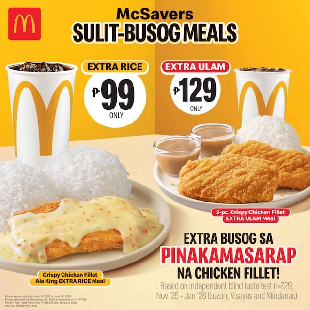 Filipinos have spoken: Pinakamasarap ang McDonald’s Chicken Fillet, according to a consumer study