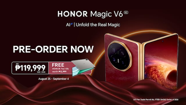 HONOR Magic V6 Now Up for Pre-Order at Php 119,999 with FREE HONOR Pad X8b worth Php 12,999